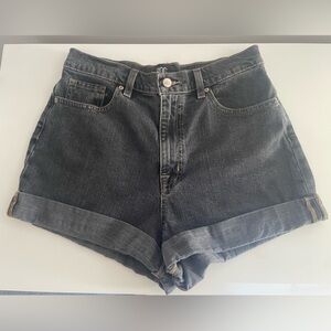 Women’s BDG Mom High Rise, Faded Black/Gray Denim Shorts